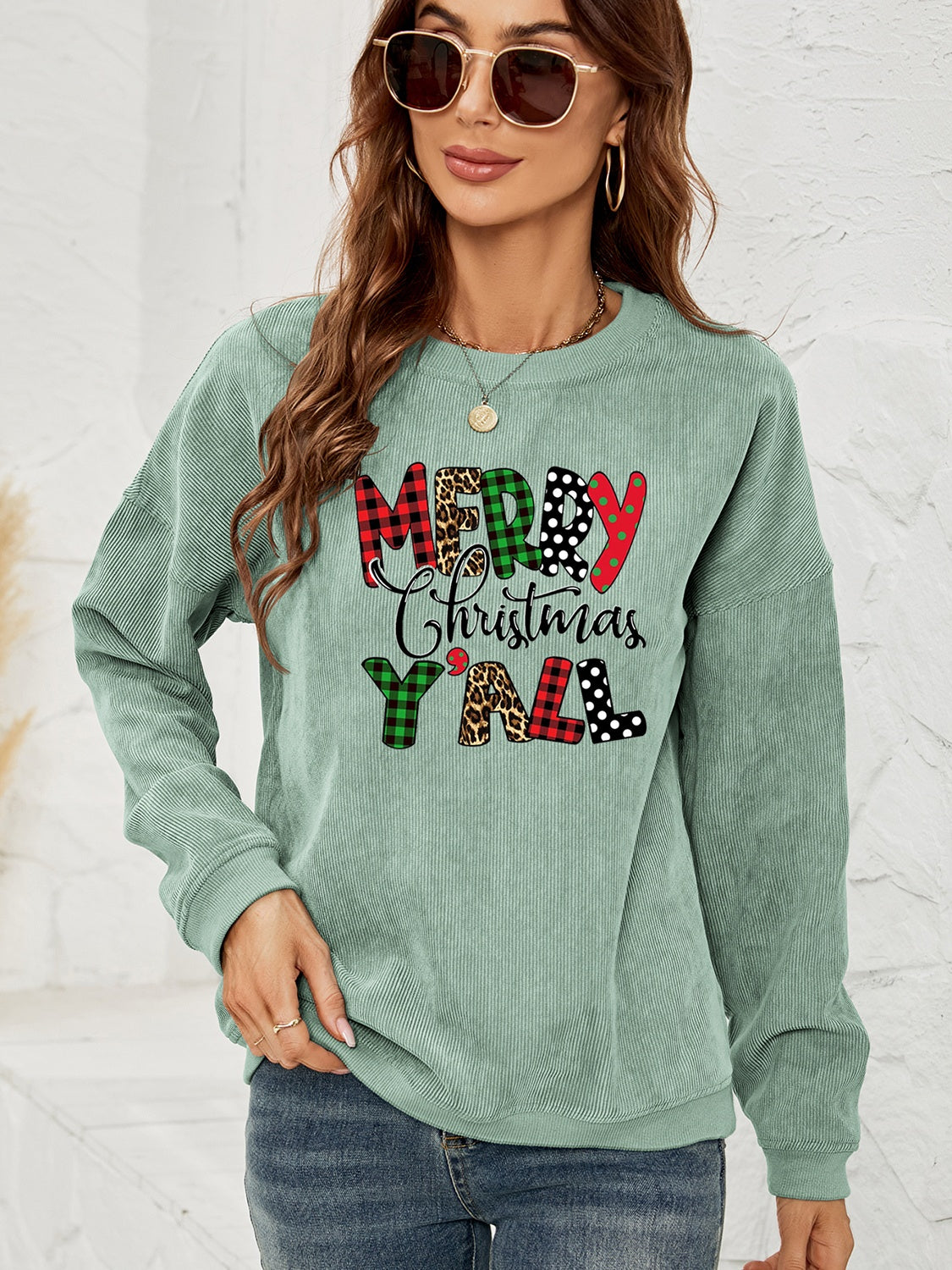 MERRY CHRISTMAS Y'ALL Graphic Sweatshirt