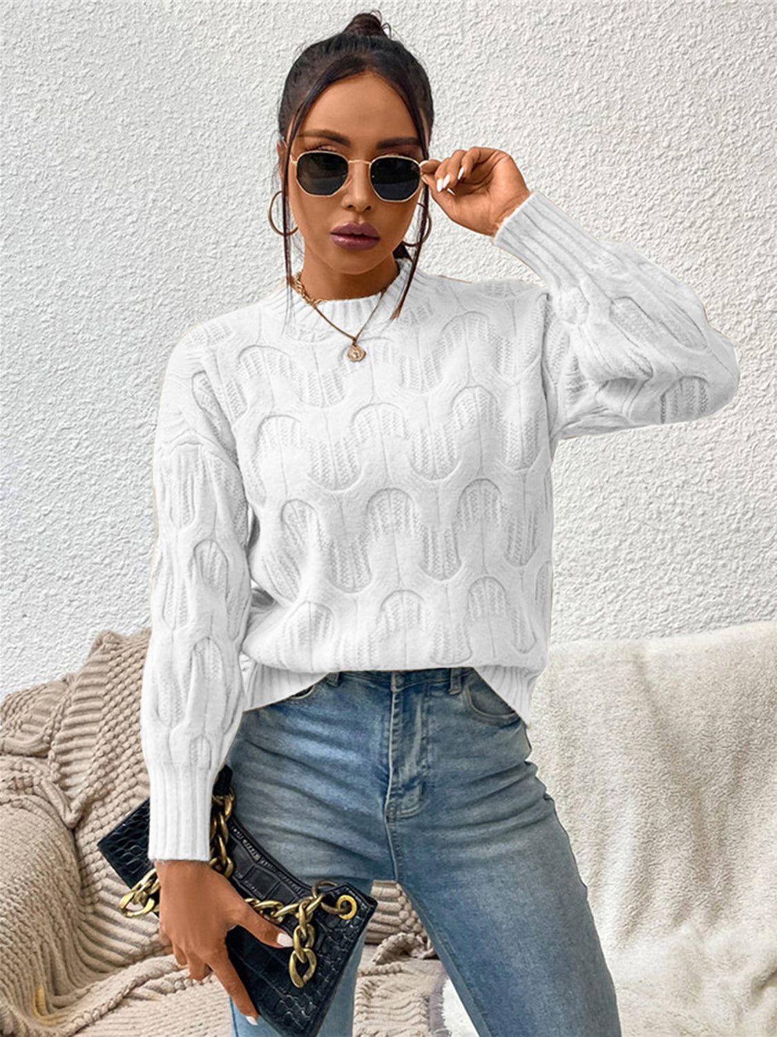 Round Neck Long Sleeve Sweater